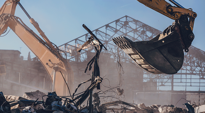 demolition of industrial site